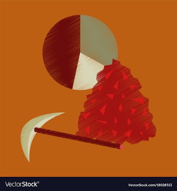 Flat shading style icon coal and hammer vector image