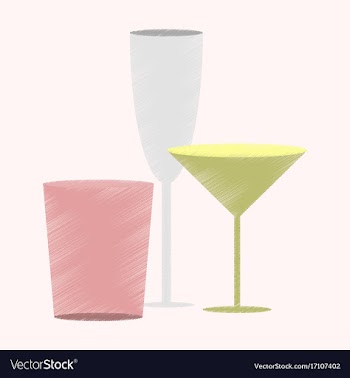 Flat shading style icon cocktail glasses vector image
