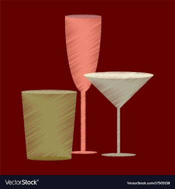 Flat shading style icon cocktail glasses vector image