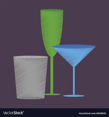 Flat shading style icon cocktail glasses vector image