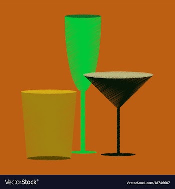 Flat shading style icon cocktail glasses vector image