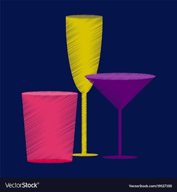 Flat shading style icon cocktail glasses vector image