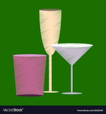 Flat shading style icon cocktail glasses vector image