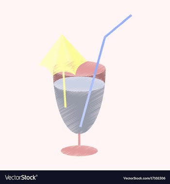 Flat shading style icon cocktail vector image