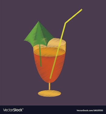 Flat shading style icon cocktail vector image