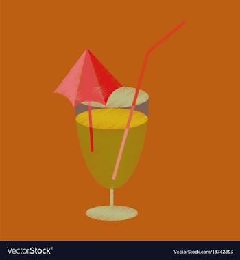 Flat shading style icon cocktail vector image