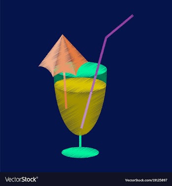 Flat shading style icon cocktail vector image