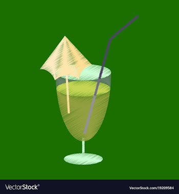 Flat shading style icon cocktail vector image