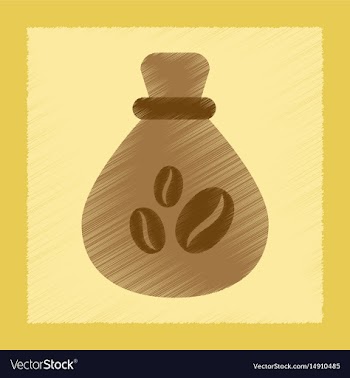 Flat shading style icon coffee bag vector image