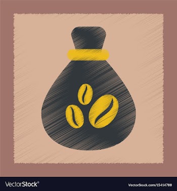 Flat shading style icon coffee bag vector image