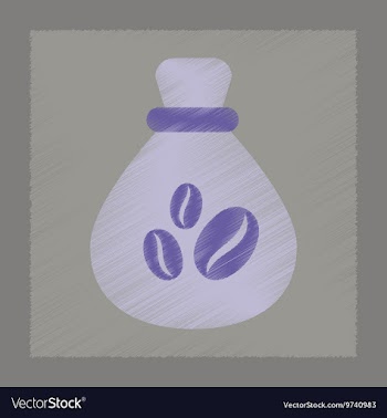 Flat shading style icon coffee bag vector image
