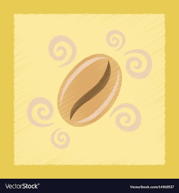 Flat shading style icon coffee beans logo vector image