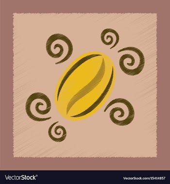 Flat shading style icon coffee beans logo vector image