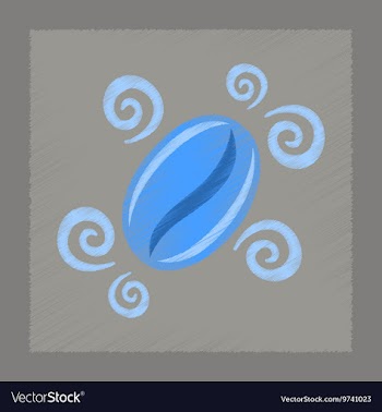 Flat shading style icon coffee beans logo vector image