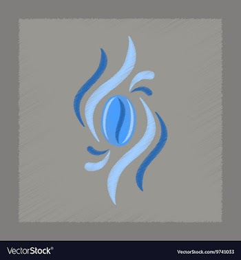 Flat shading style icon coffee beans logo vector image