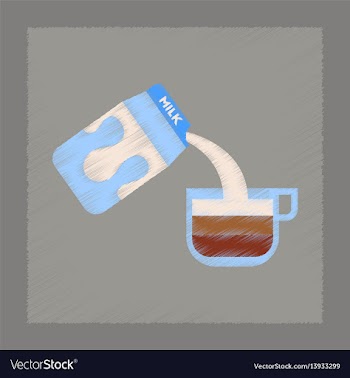 Flat shading style icon coffee carton of milk vector image