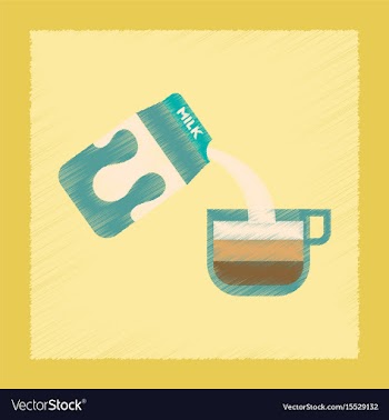 Flat shading style icon coffee carton of milk vector image