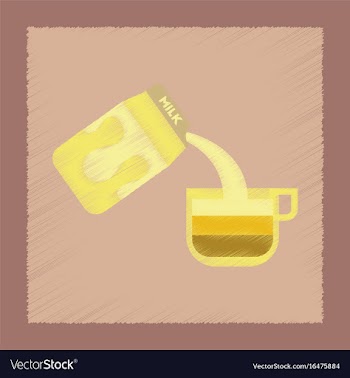 Flat shading style icon coffee carton of milk vector image