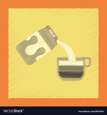 Flat shading style icon coffee carton of milk vector image