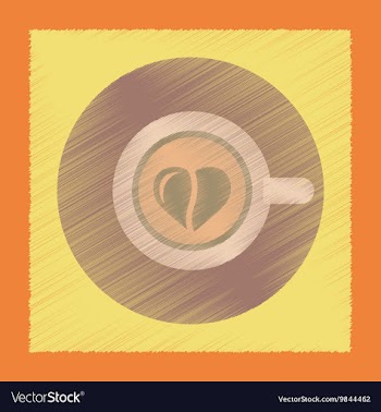 Flat shading style icon Coffee Cup Heart vector image