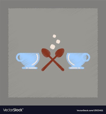 Flat shading style icon coffee cups vector image