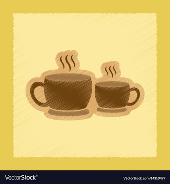 Flat shading style icon coffee cups vector image