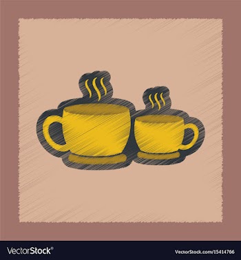 Flat shading style icon coffee cups vector image