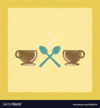 Flat shading style icon coffee cups vector image