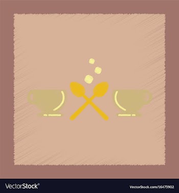 Flat shading style icon coffee cups vector image
