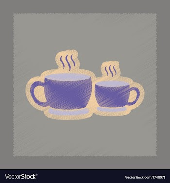 Flat shading style icon coffee cups vector image