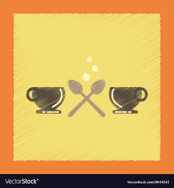 Flat shading style icon coffee cups vector image