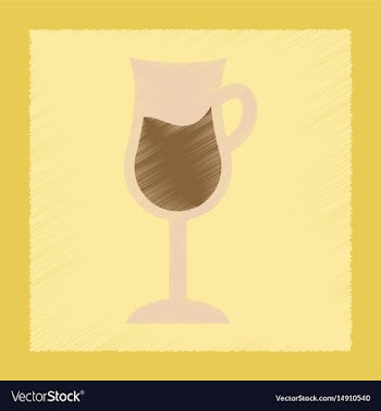 Flat shading style icon coffee glass vector image