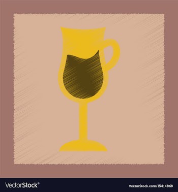Flat shading style icon coffee glass vector image