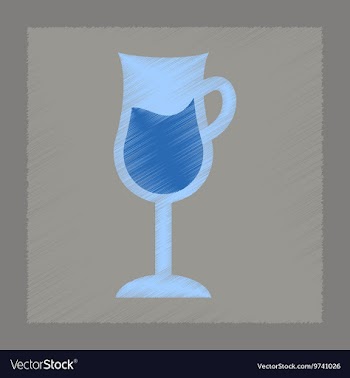 Flat shading style icon coffee glass vector image