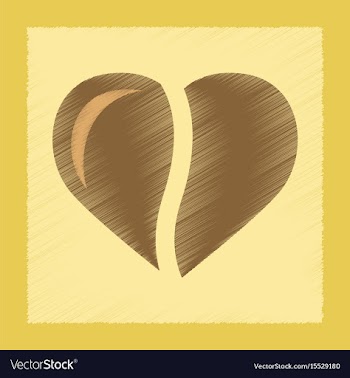 Flat shading style icon coffee heart vector image
