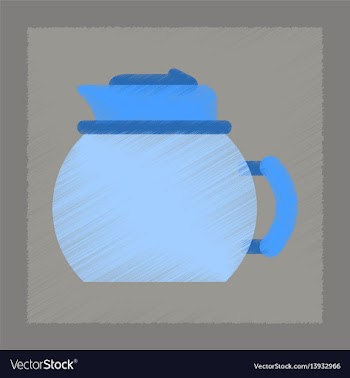 Flat shading style icon coffee kettle dishware vector image