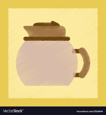 Flat shading style icon coffee kettle dishware vector image