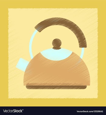 Flat shading style icon coffee kettle dishware vector image