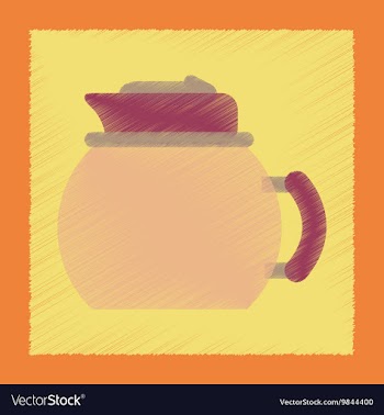 Flat shading style icon coffee kettle dishware vector image
