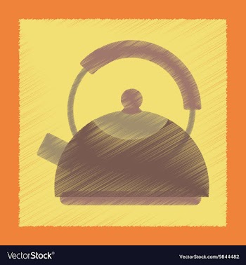 Flat shading style icon coffee kettle dishware vector image