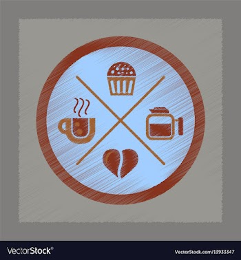 Flat shading style icon coffee logo vector image