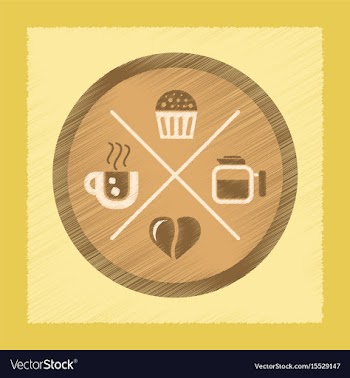 Flat shading style icon coffee logo vector image