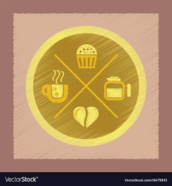 Flat shading style icon coffee logo vector image