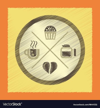 Flat shading style icon coffee logo vector image