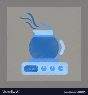 Flat shading style icon coffee maker vector image