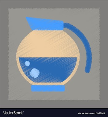 Flat shading style icon coffee maker vector image