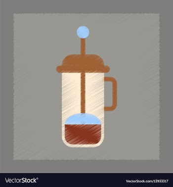 Flat shading style icon coffee maker vector image
