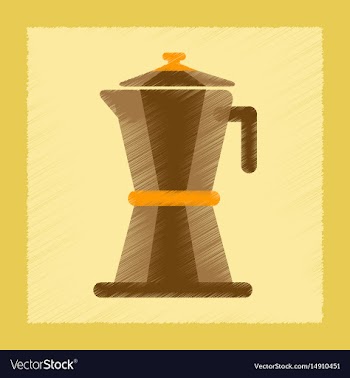 Flat shading style icon coffee maker vector image