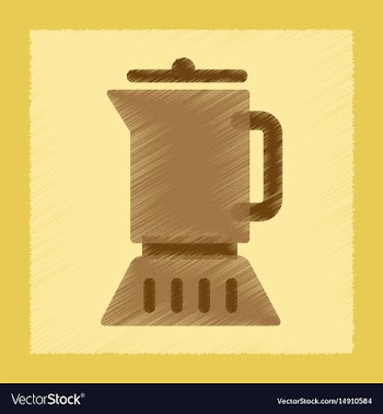Flat shading style icon coffee maker vector image