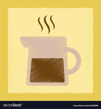 Flat shading style icon coffee maker vector image